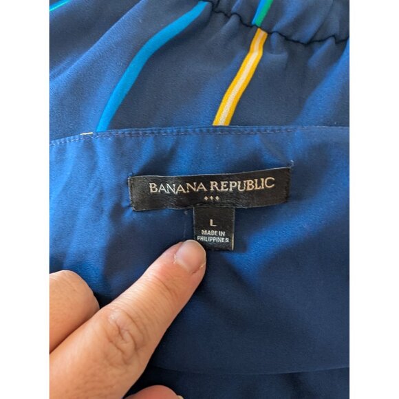 Banana Republic Large Strappy Flounce-Hem Midi Dress rainbow stripe - Picture 3 of 4